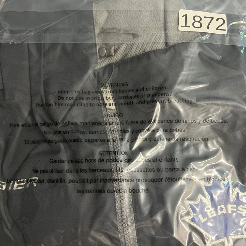 Bauer Toronto Maple Leafs Jacket Youth XL Black Full Zip Windbreaker Hockey 1872